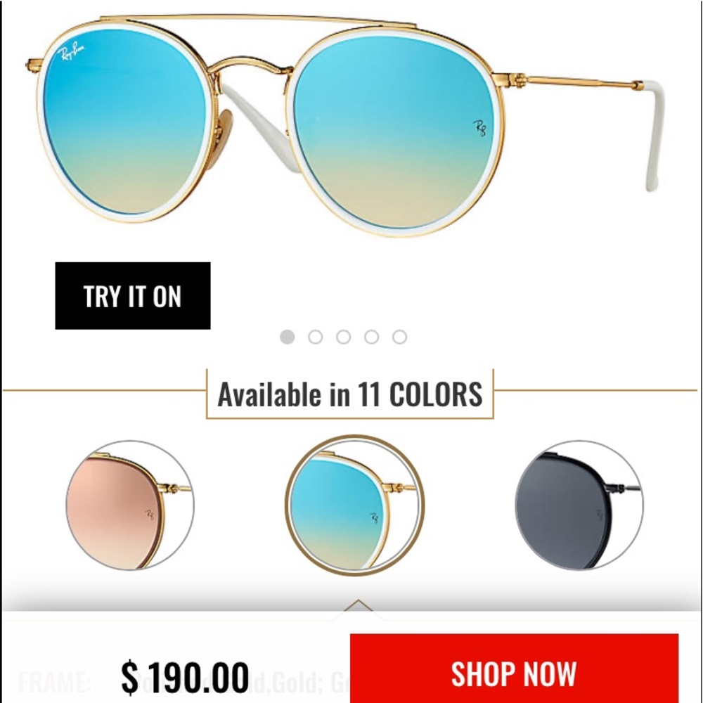 Rare round double bridge ray bans